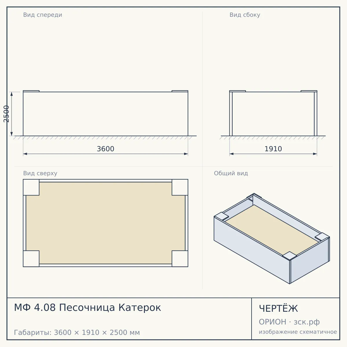 МФ 4.08 Песочница Катерок — чертёж